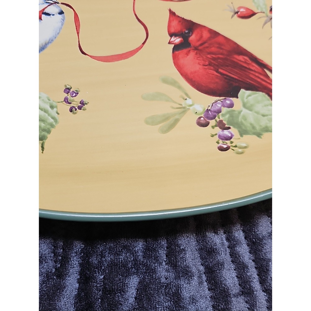 Lenox WINTER GREETINGS EVERYDAY 16.5" Large Oval Platter Birds Cardinal - Picture 6 of 8